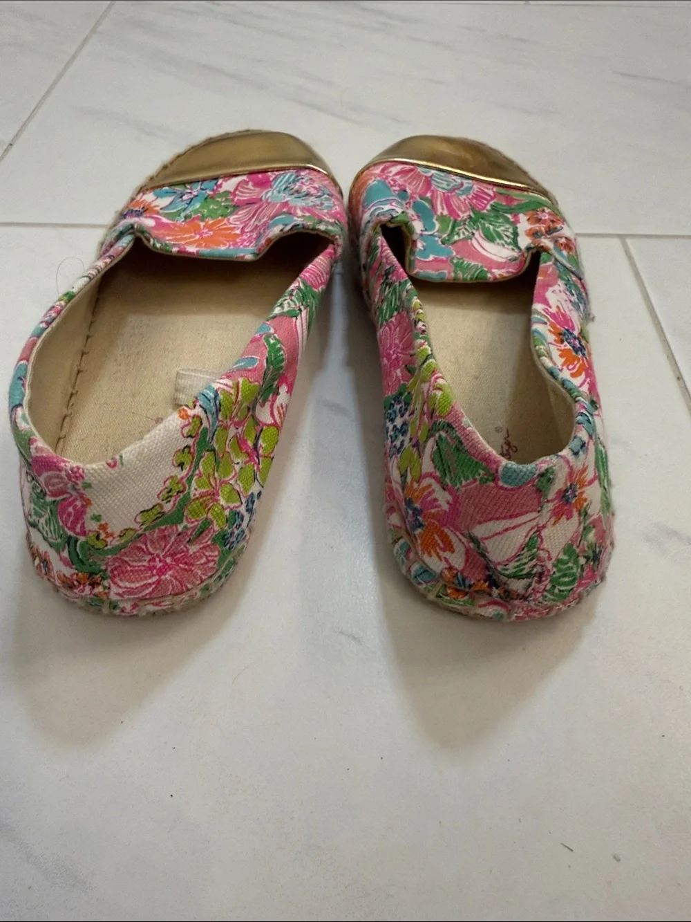 Lilly Pulitzer for Target Floral Canvas Espadrilles with Gold Toe